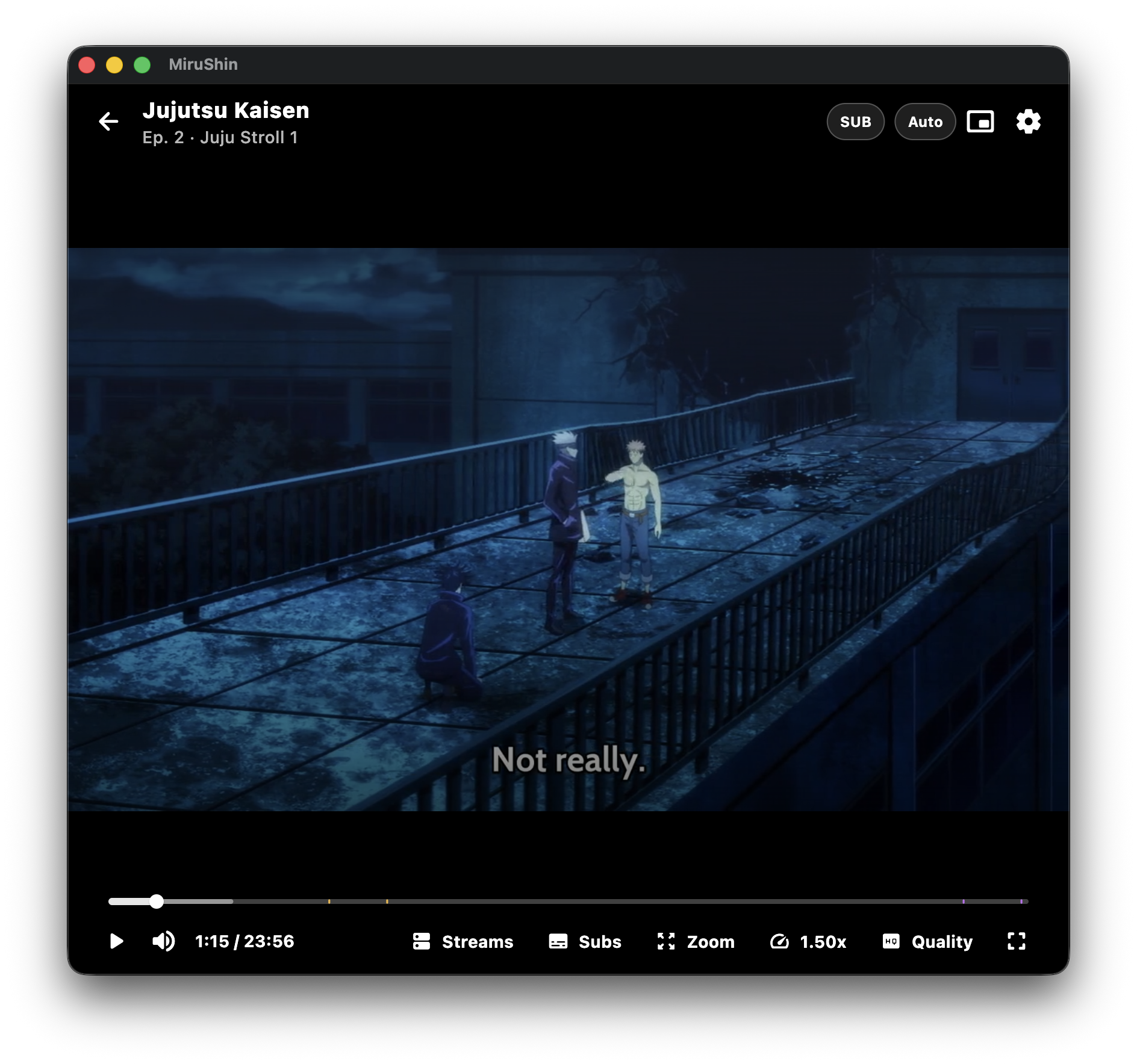MiruShin player screen